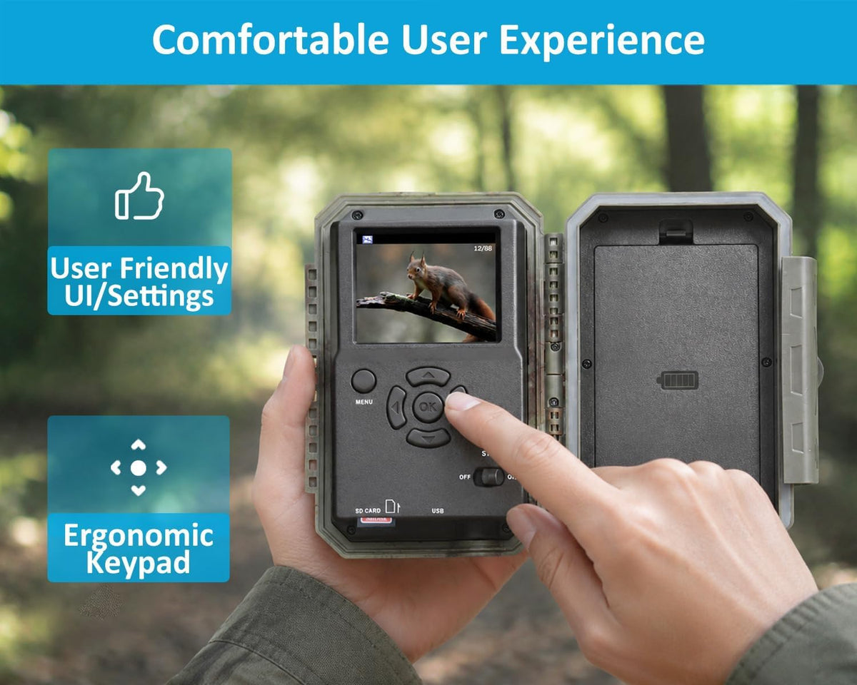 GardePro E5S Non-Cellular Trail Camera, 64MP Photo & 1296P HD Video