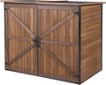 Gutinneen Outdoor Storage Shed Cabinet with Strong Iron Frame Large Wooden Garden Shed Tool House with Adjustable Shelfs,Medium