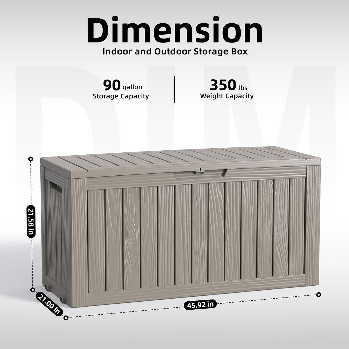 drato 90 gallon deck boxes outdoor waterproof, resin shown in use