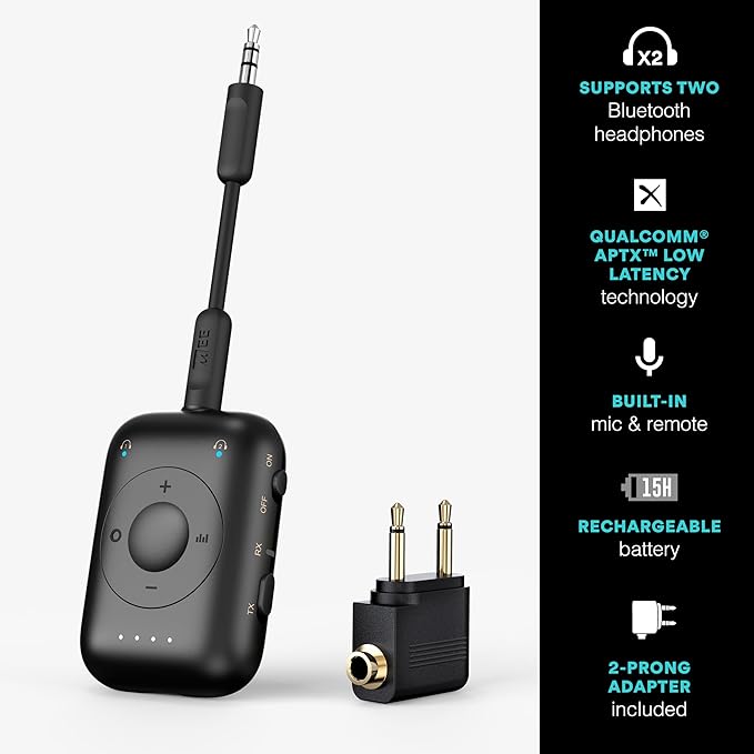 MEE audio Connect Air Pro Bluetooth Wireless Audio Transmitter & Receiver (2 PACK)