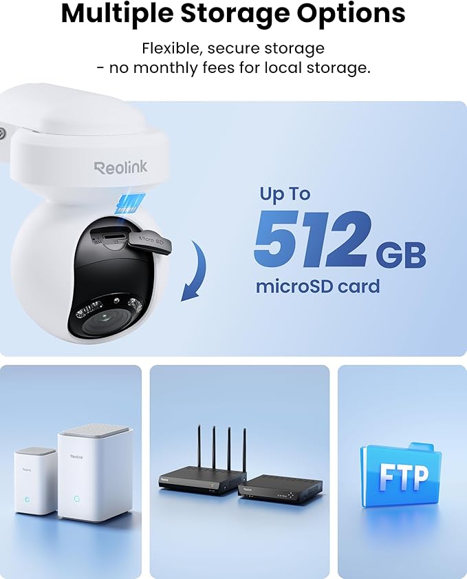 REOLINK 4K Outdoor Plug-in WiFi 6 Security Camera, PTZ Camera