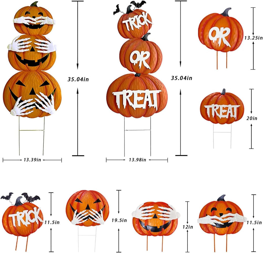 2Pack Glow in The Dark Halloween/Thanksgiving Garden Stakes – Stacked Pumpkin...