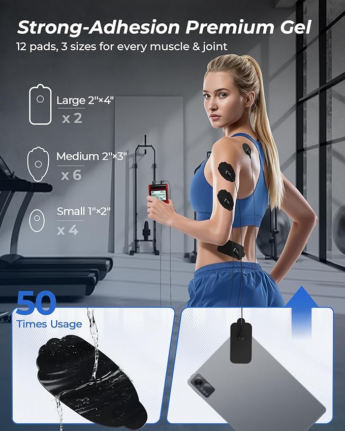 KingPavonini 4-IN-1 TENS Unit Muscle Stimulator, DIY & TENS & EMS & MASS