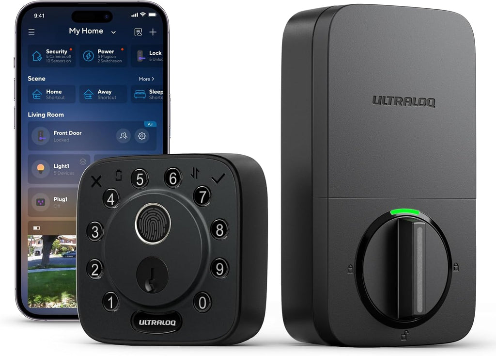 ULTRALOQ 2026 Upgrade Bolt Fingerprint Smart Lock in Black, Biometric Deadbolt