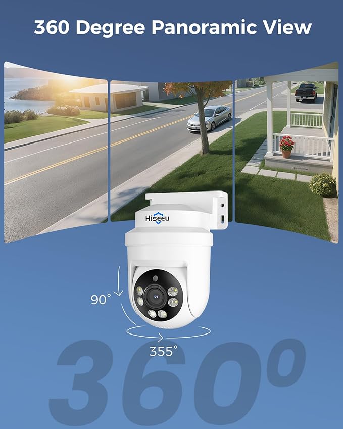 Hiseeu 3K PTZ Wired Security Camera System Outdoor (8PCS)