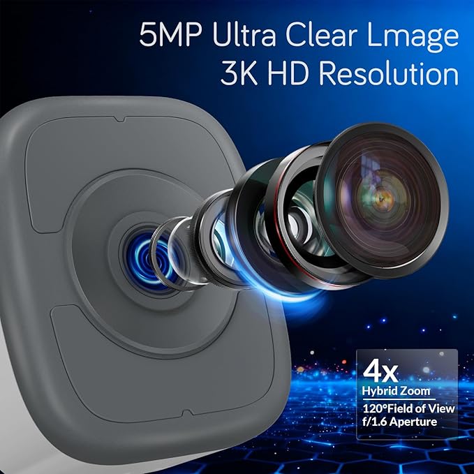 abetap 5MP 3K Window Camera, Enhanced Color Night Vision, Strong Magnetic Mount