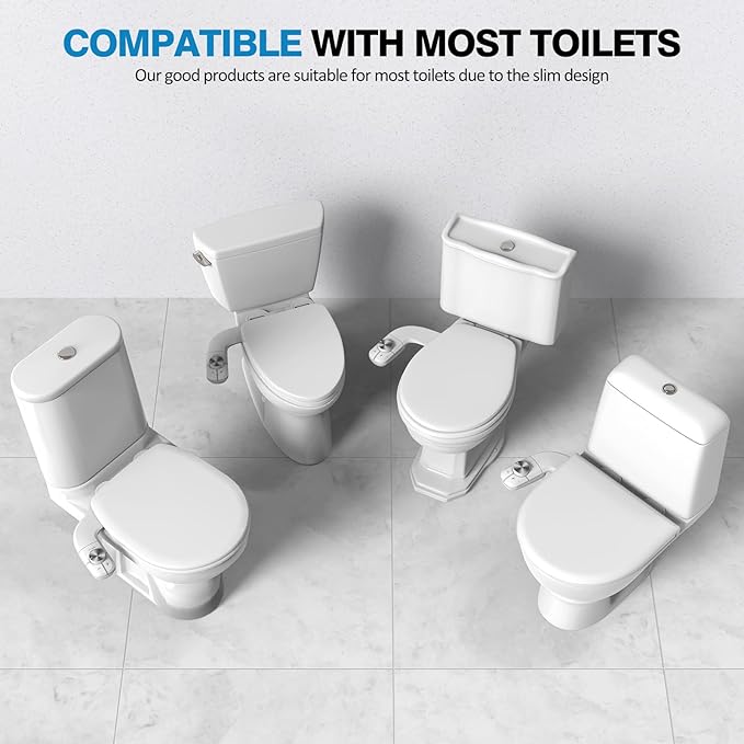 Non-Electric Bidet Attachment for Toilet, Ultra Slim Self-Cleaning Retractable