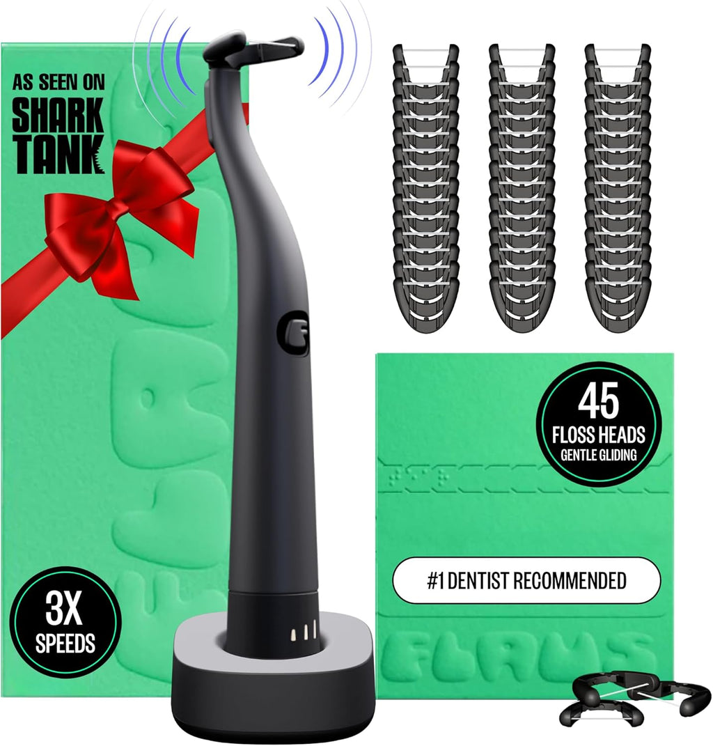 FLAUS Electric Flosser 3 Speeds + 45 Refill Heads Water Flosser Alternative