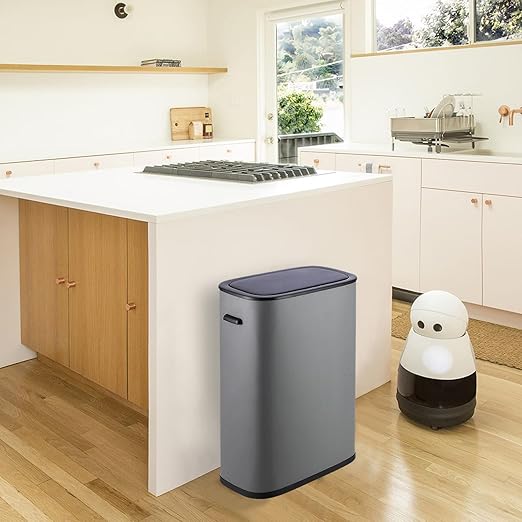 14.5 Gal/55L Trash Can with Lid, Automatic Touchless Garbage Can with