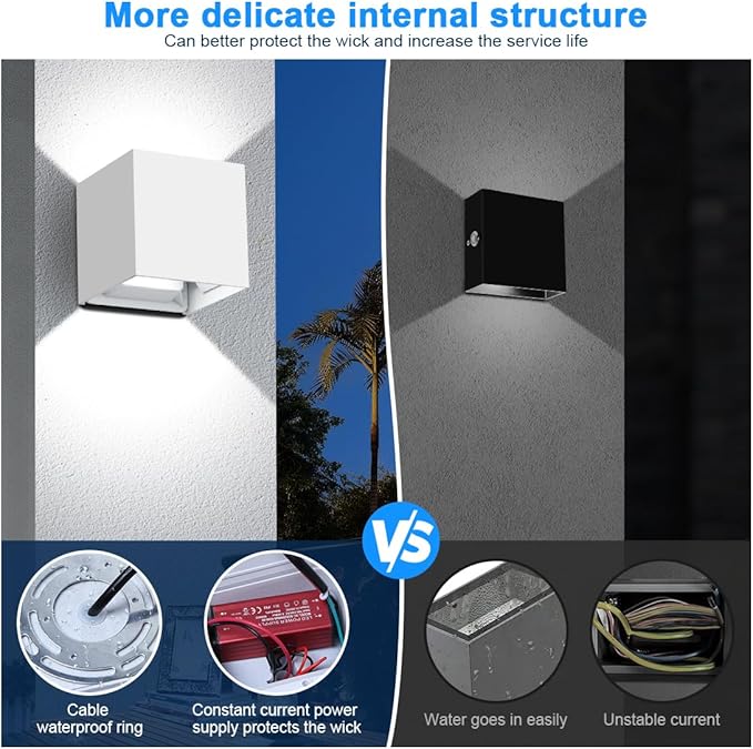 ledmo LED Outdoor Sconses Light Up and Down Wall Lights Adjustable Lighting (2 Pack)