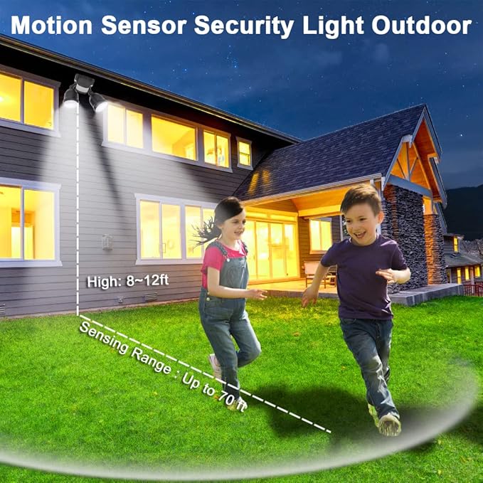 EMANER Security Lights Motion Outdoor, 280W Equiv. Dusk to Dawn LED Flood Light (2-Pack)