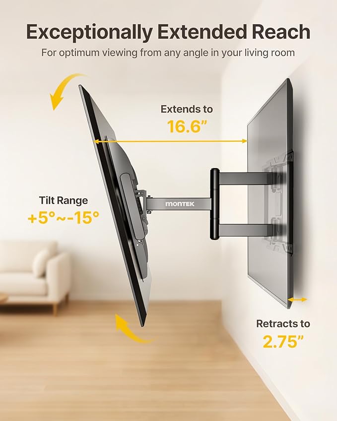 monTEK Full Motion TV Wall Mount