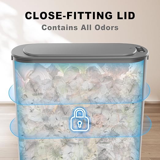Cesun 5 Gallon Automatic Bathroom Trash Can, Touchless Motion Sensor Garbage Can