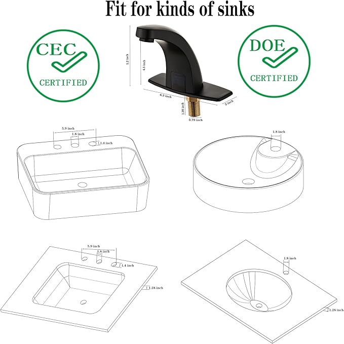 Budget-Friendly Halo Sanitary Touchless Faucet, Matte Black