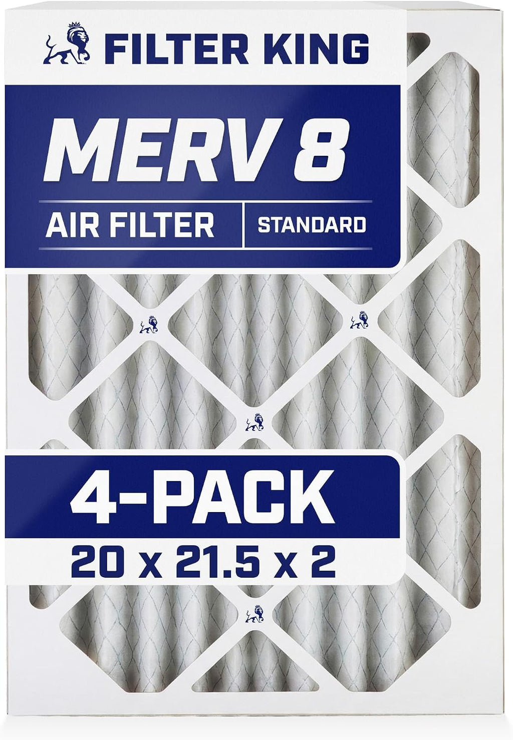 Filter King 20x21.5x2 Air Filter | 4-PACK | MERV 8 HVAC Pleated A/C Furnace