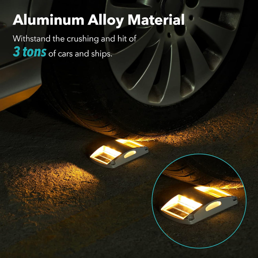 agptek solar driveway lights 4 pack, outdoor deck, side view