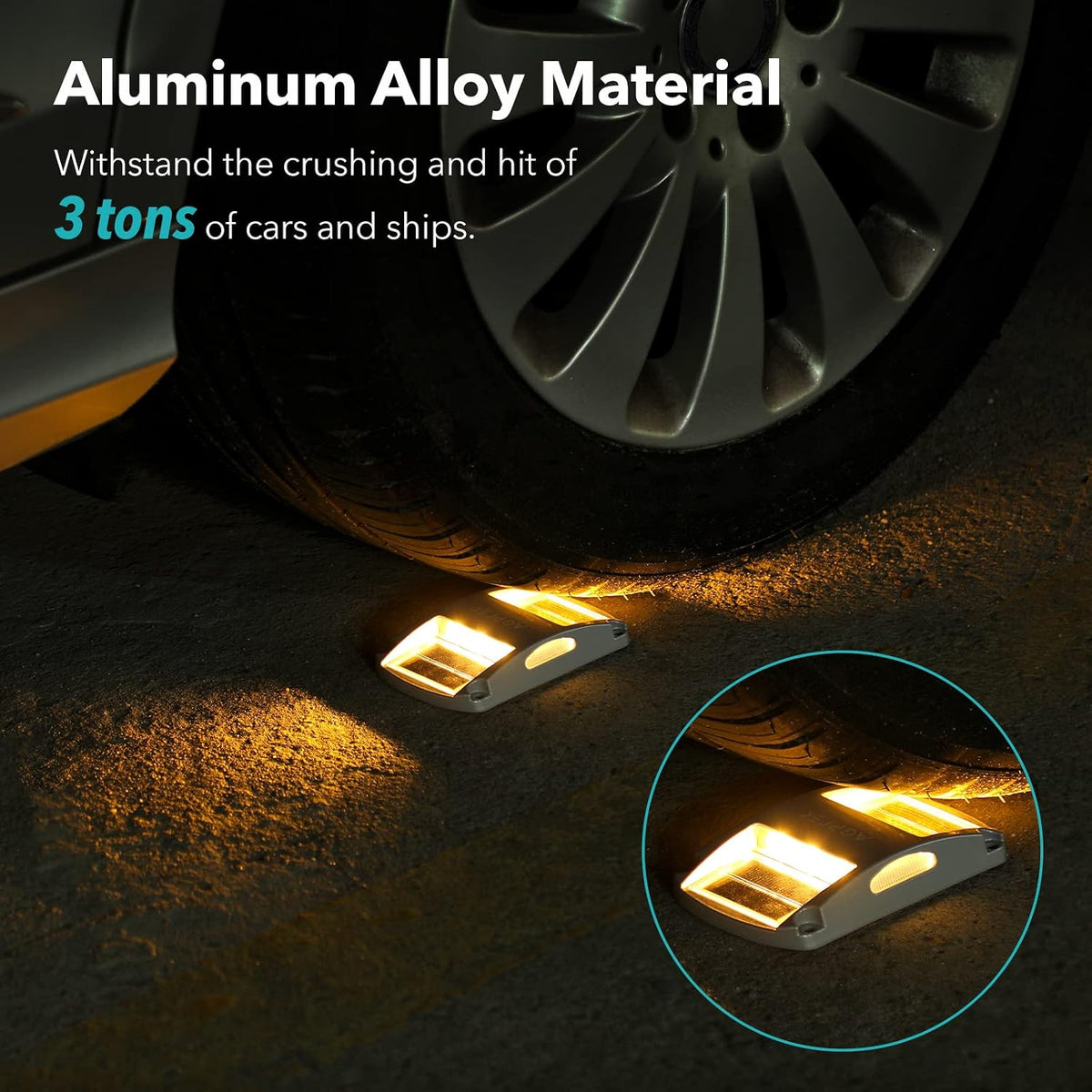 agptek solar driveway lights 4 pack, outdoor deck, side view