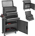 Winado 4-Drawer Rolling Tool Chest, 2-in-1 Large Storage Toolbox, Black