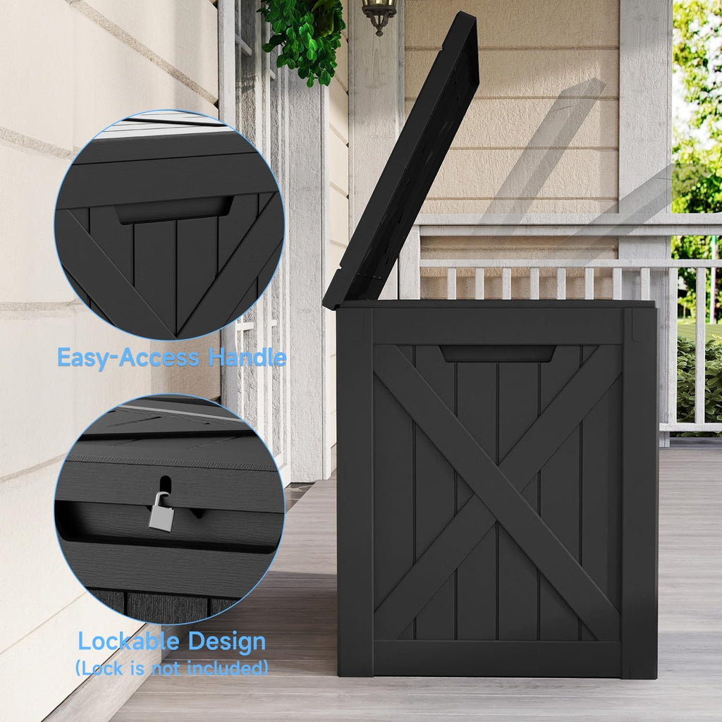 easyup 40 gal waterproof outdoor storage box weatherproof, side view