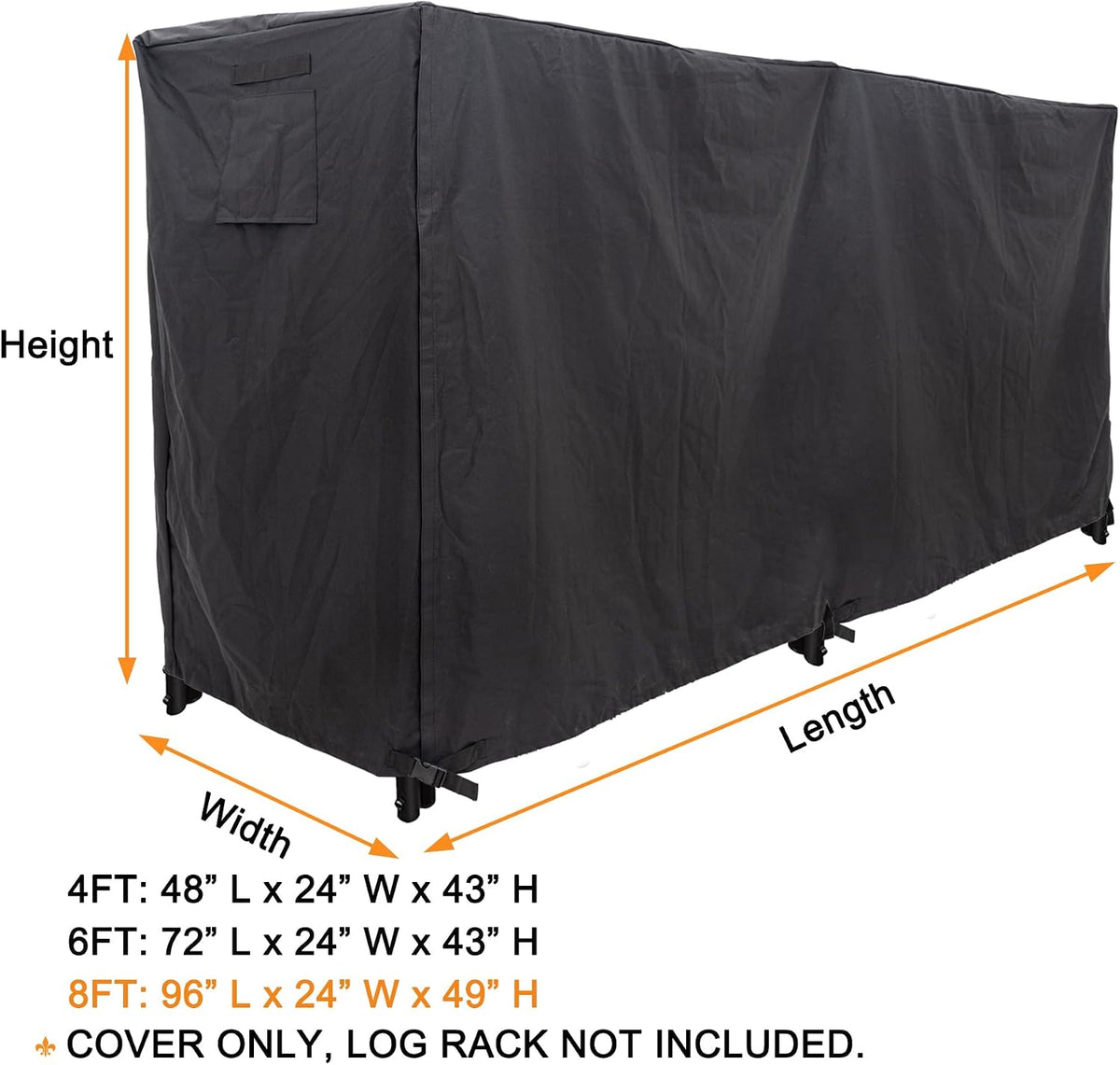 firewood log rack cover 8ft wood storage rack, package contents