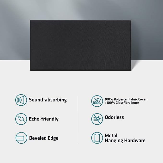 UMIACOUSTICS 2 PCS Acoustic Panel, 47.2" x 23.6" x 2" Fiberglass Sound Proof