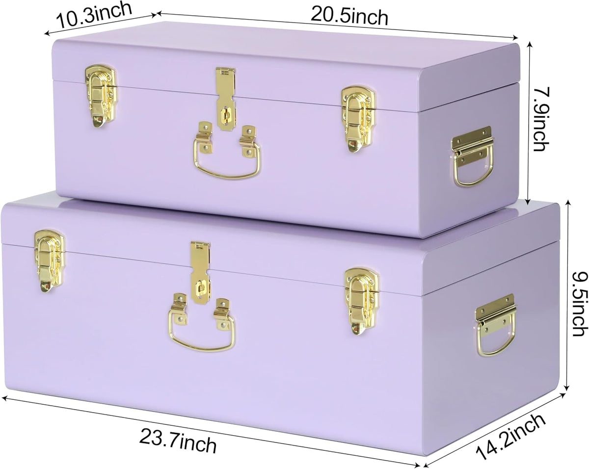 vixdonos storage trunk chest decorative large metal box shown in use