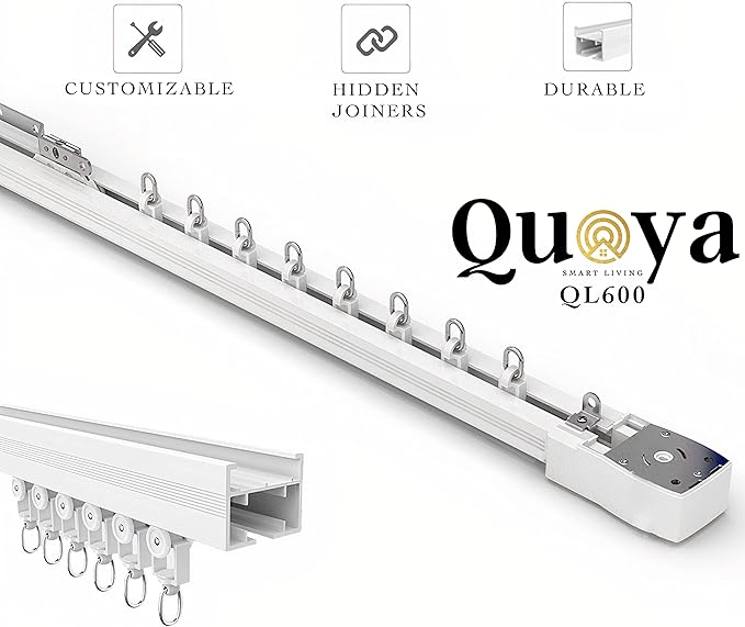Quoya QL600 Smart Electric Curtain Track, Motorized Motor, Adjustable Track