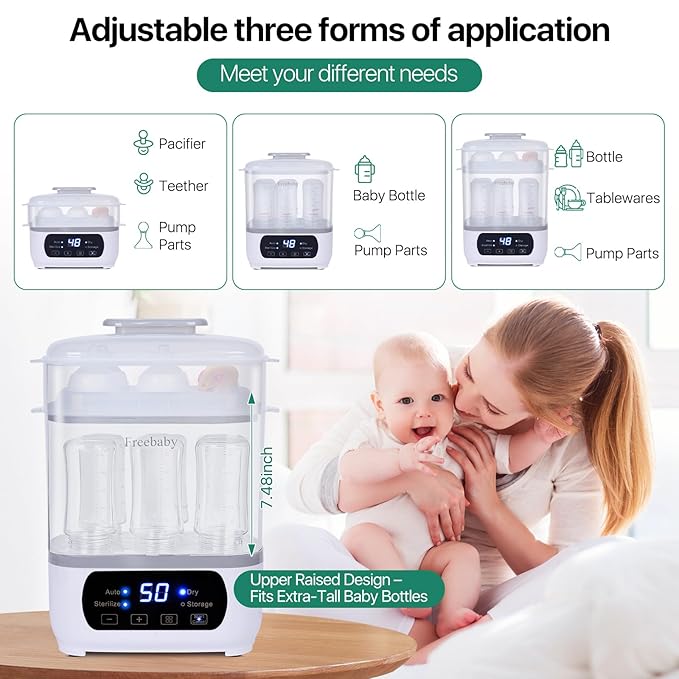 Freebaby Baby Bottle Steamer and Dryer, All-in-One Sterilizer and Dryer