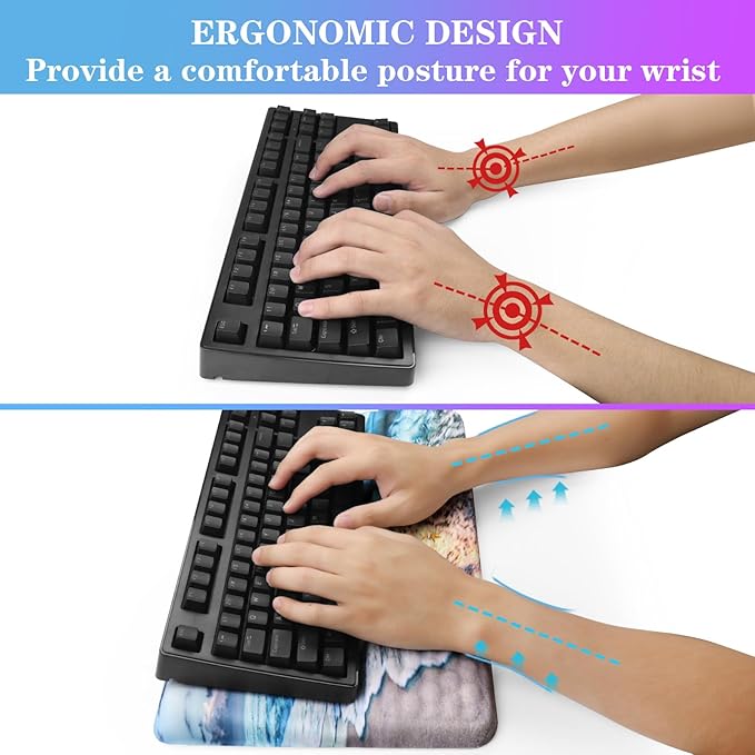 Computer Keyboard Stand with Wrist Rest, Ergonomic Tilted Keyboard Holder