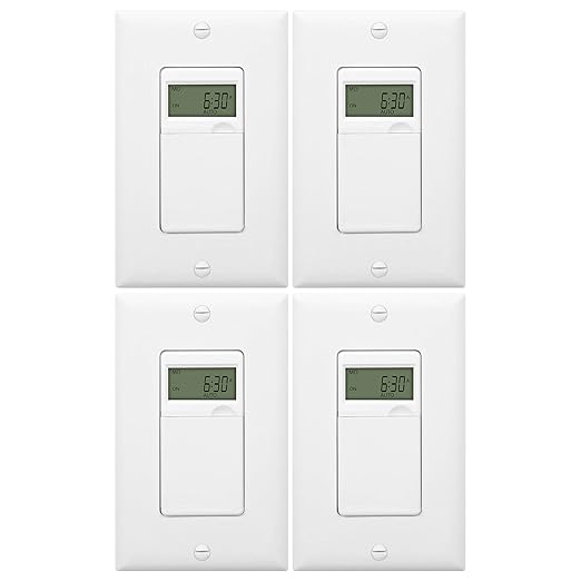 ENERLITES Programmable Digital Timer Switch (4 Pack)