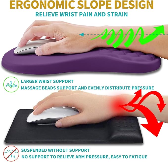 Hokafenle 2 in 1 Ergonomic Mouse Pad Wrist Support & Wrist Rest
