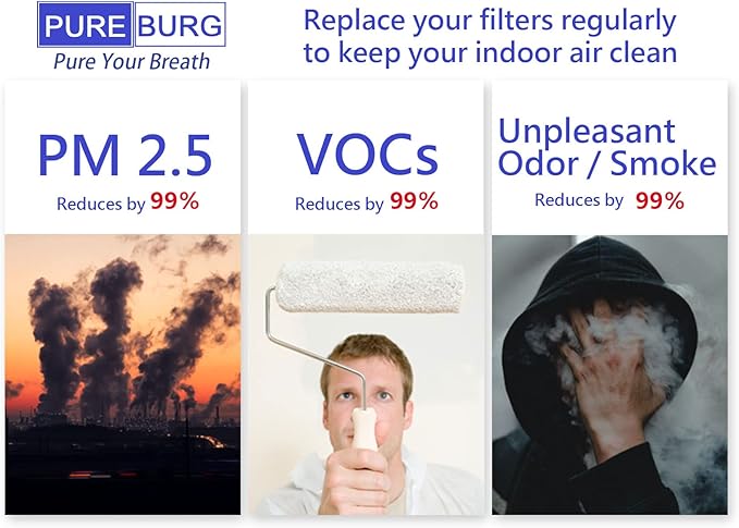 PUREBURG Replacement Filter Compatible (2-Pack)