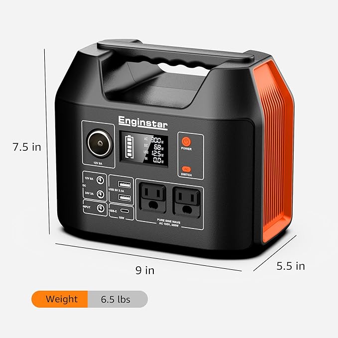 EnginStar Portable Power Station 300W 296Wh Battery Bank