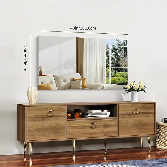 CILIBER Frameless Mirror, 24x40 Inch Rectangle Bathroom Mirrors