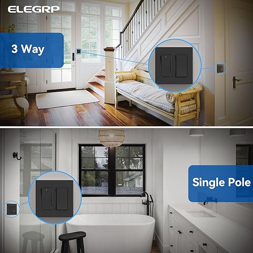 ELEGRP Dimmer Light Switch for 300W Dimmable LED/CFL Lights and 600W INC/HAL (5 Pack)
