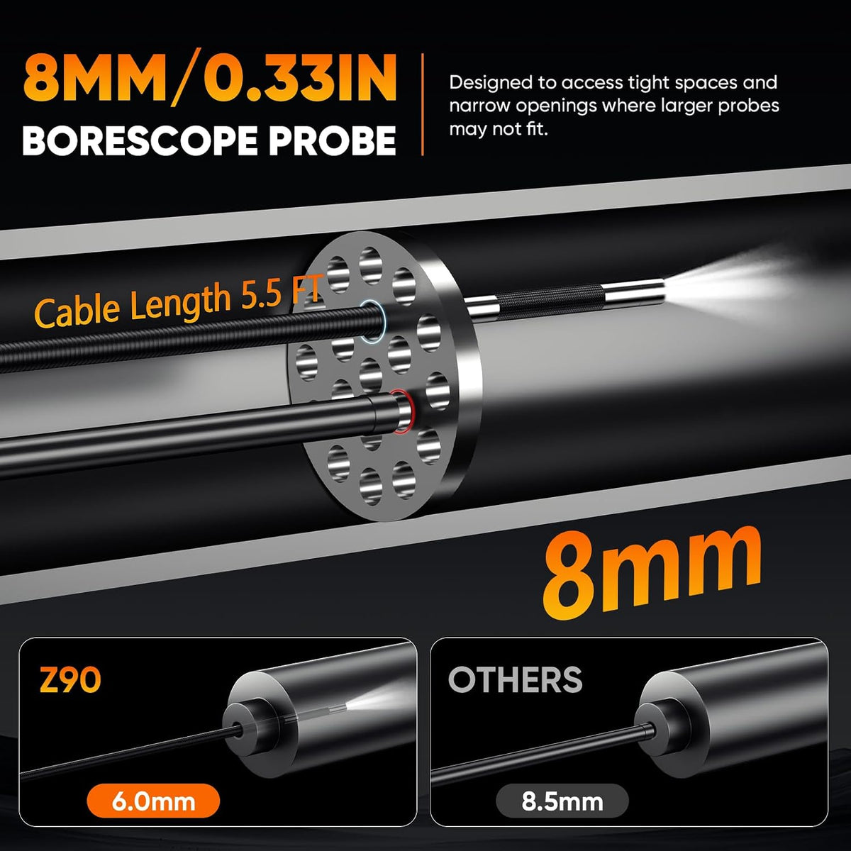 t takmly articulating borescope, 1080p hd endoscope for shown in use