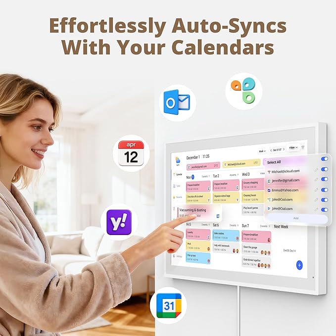 Digital Wall Calendar 21.5 Inch – Interactive Touch Screen Electronic Calendar