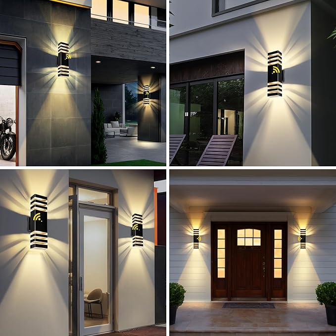 MZLITI LED Square Up & Down Wall Lights 2 Pack 15inch, Outdoor Wall Lights