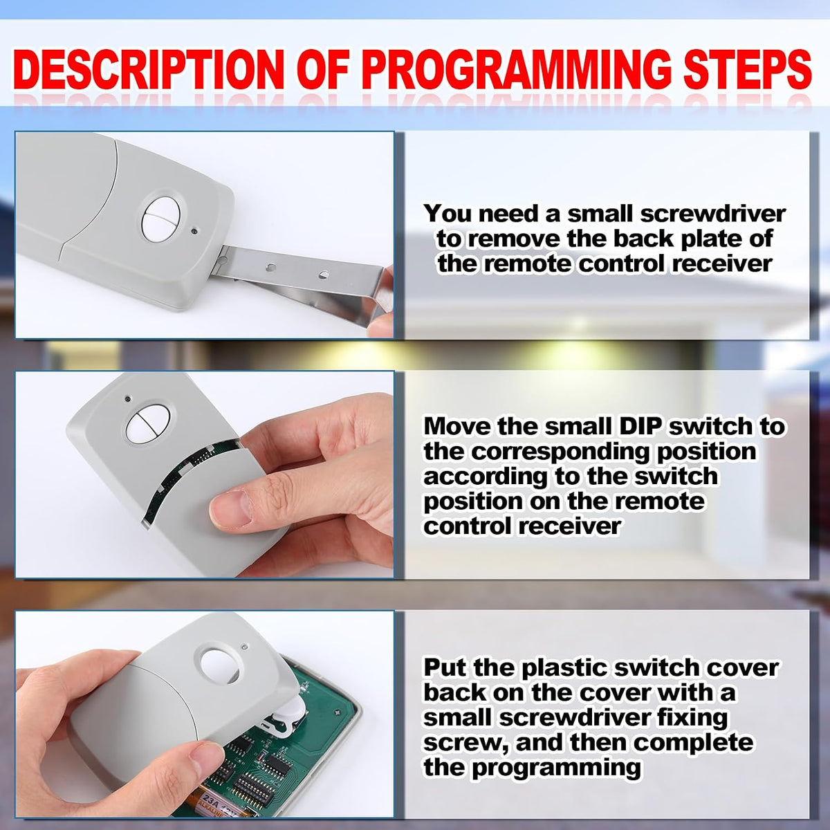 kingdder 6 pcs 2 button gate opener compatible, side view