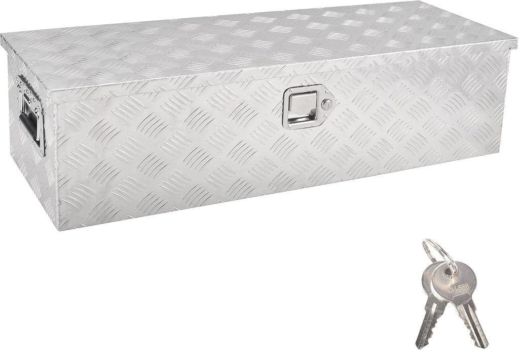 39" Aluminum Truck Tool Box with Side Handle, Silver(39"×13"×10")