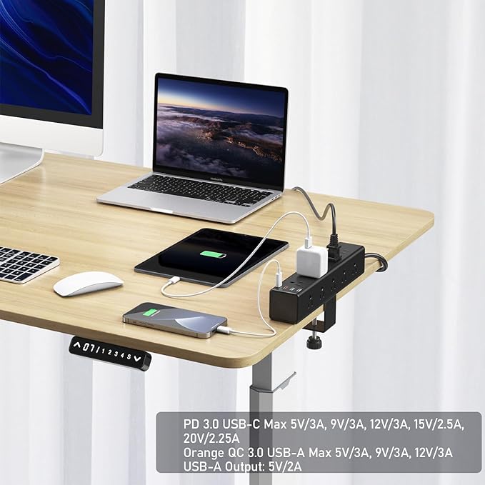 CCCEI Standing Desk Clamp Power Strip