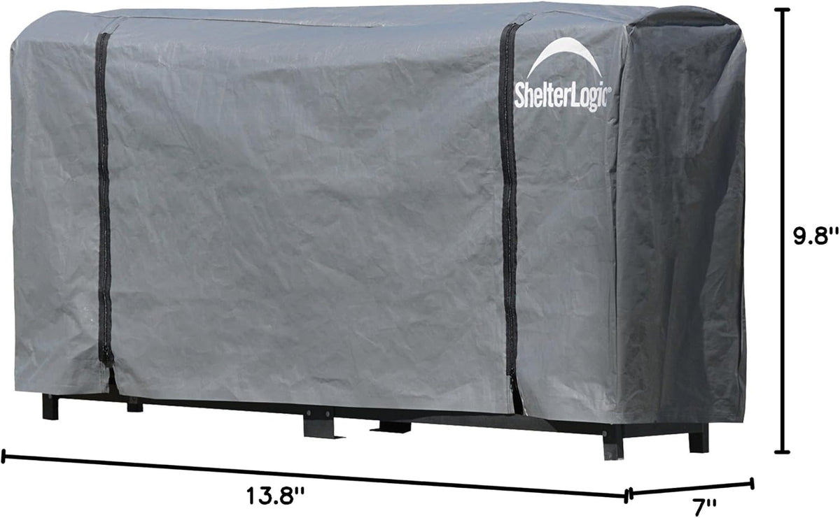 shelterlogic firewood rack-in-a-box universal full length cover for showing dimensions