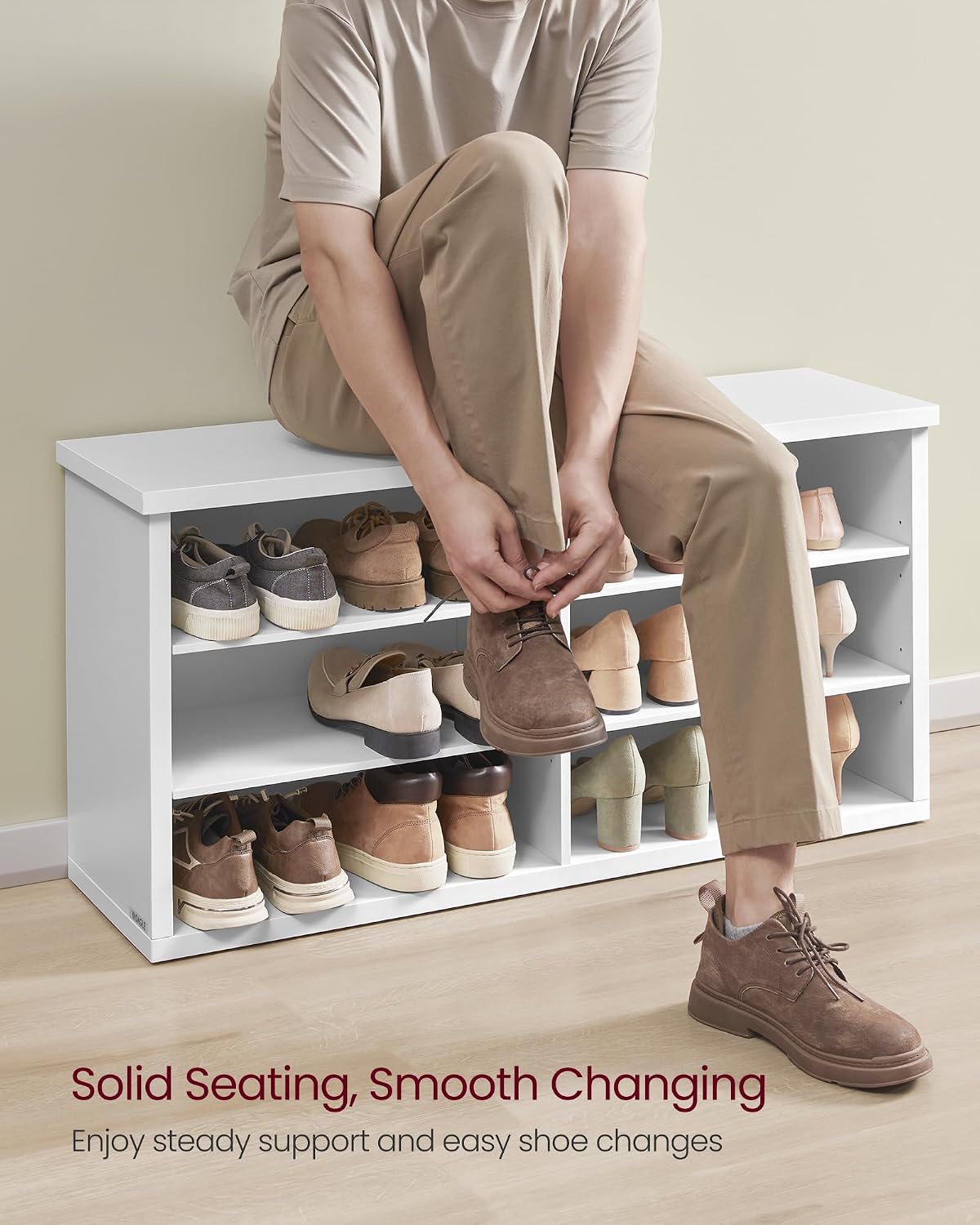 vasagle shoe bench, storage bench, 11.6 x 39.4, package contents