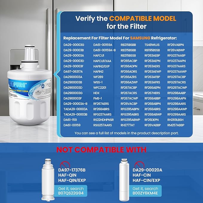 ICEPURE DA29-00003G Refrigerator Water Filter Replacement (4PACK)