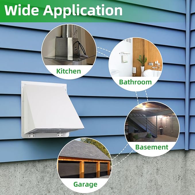 4 Inch Dryer Vent Cover Outside, Dryer Vent Cover Outdoor Exterior Vent Cover
