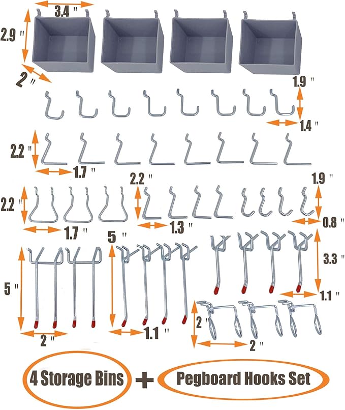 Wallmaster Pegboard Organizer Garage Storage (48pcs)