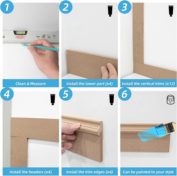 Art3d Premade Board and Batten Paintable Wainscoting Kit, MDF Accent Wall Panel