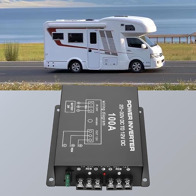 XMSJSIY DC 24V to 12V Step-Down Voltage Converter 100A 1200W DC 20-30V to 12V