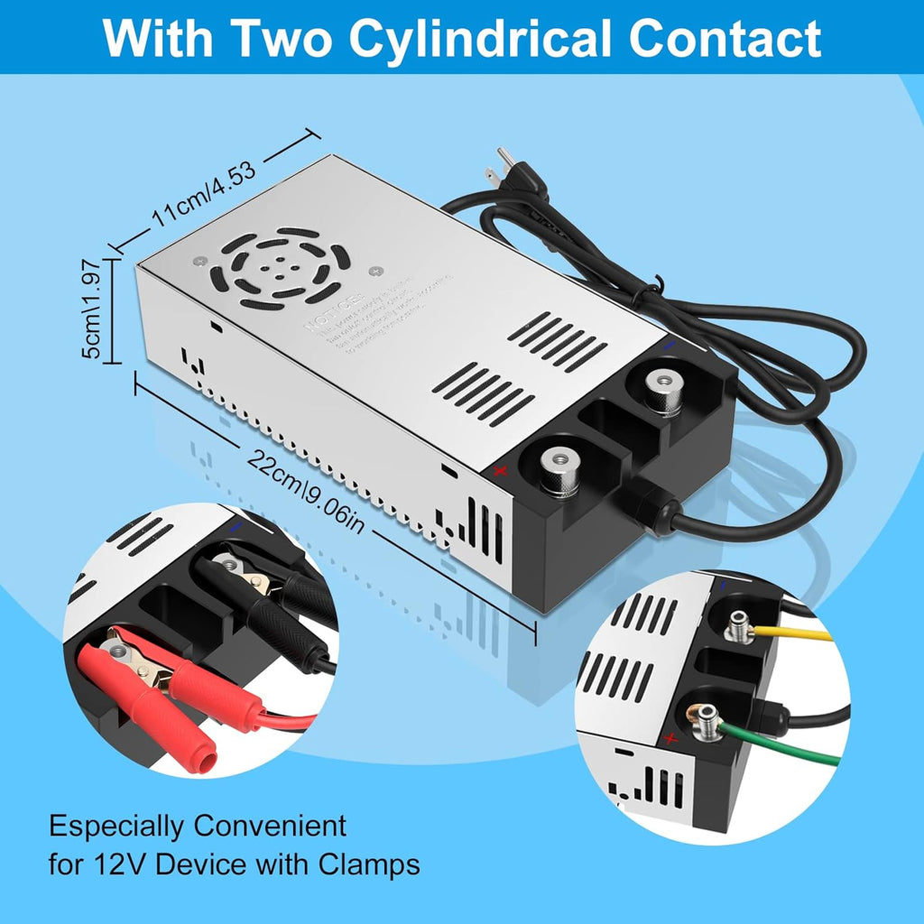 imaycc ac to dc converter - 110v to showing dimensions