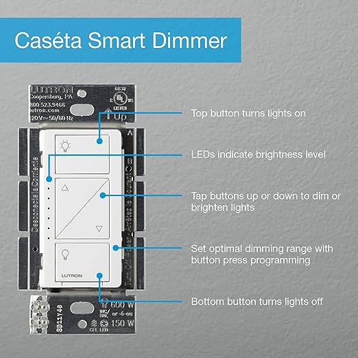Lutron Caseta Original Smart Dimmer Switch Kit w/ Hub,